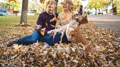 The hilarious engagement snaps have gone viral online, turning Louie into an internet star