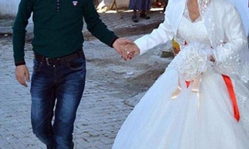 The Syrian bride with the groom, Turkish man Riza Turkal