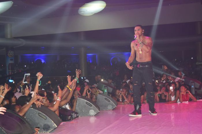 Trey Songz, during his stage performance