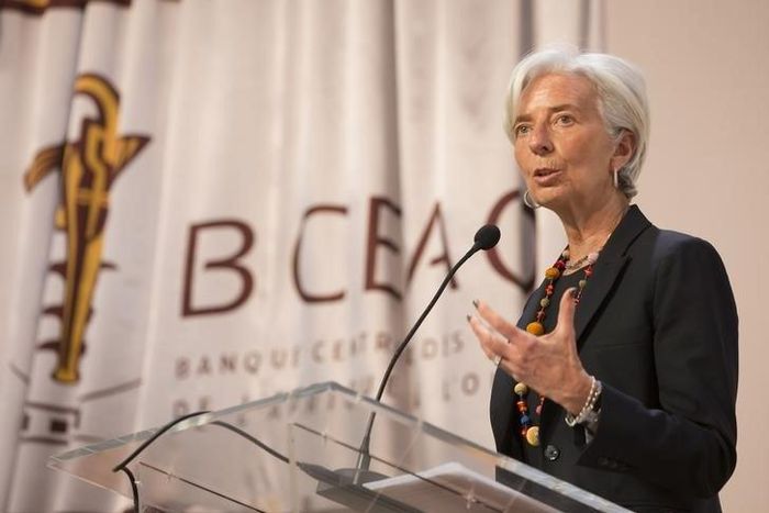 International Monetary Fund Managing Director Christine Lagarde speaks at the Banque Centrale des Etats de Afrique in Dakar  January 30, 2015.   REUTERS/Stephen Jaffe/IMF Staff Photograph Handout via Reuters