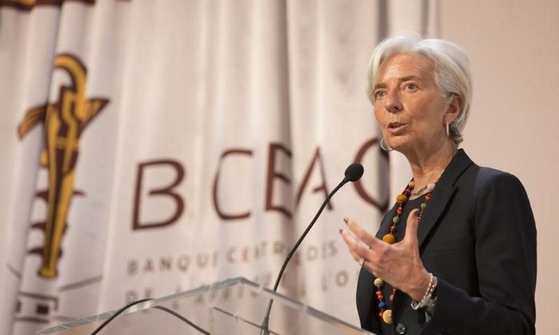 International Monetary Fund Managing Director Christine Lagarde speaks at the Banque Centrale des Etats de Afrique in Dakar  January 30, 2015.   REUTERS/Stephen Jaffe/IMF Staff Photograph Handout via Reuters