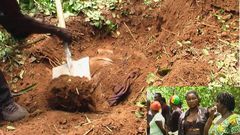 The grave site where the bodies were exhumed