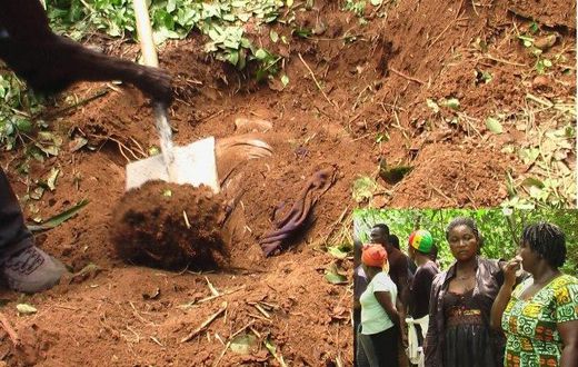 The grave site where the bodies were exhumed