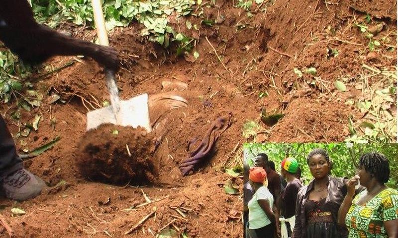The grave site where the bodies were exhumed