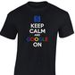 A 'Keep calm and google on' tee-shirt