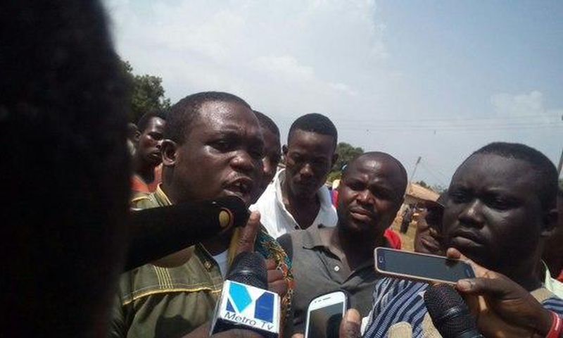 Sam George addressing the media