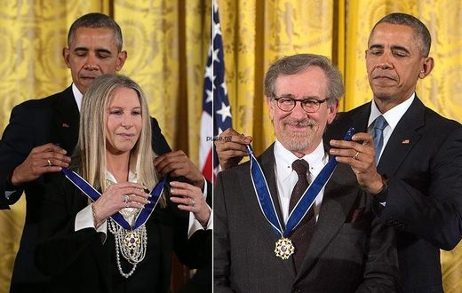 Barack Obamam honors Barbra Streisand, Steven Spielberg and 17 others with the Medal of Fredom at the White House