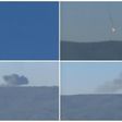 A combination picture taken from video shows a war plane crashing in flames in a mountainous area in northern Syria after it was shot down by Turkish fighter jets near the Turkish-Syrian border November 24, 2015.