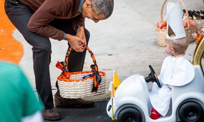 Obama and mini Pope