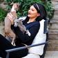 Kylie Jenner plays with her dogs
