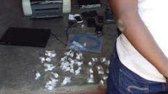 Photos of items recovered after the raid