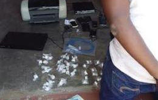 Photos of items recovered after the raid