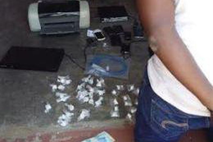 Photos of items recovered after the raid