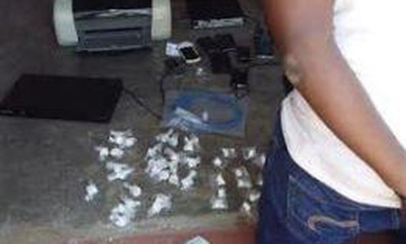 Photos of items recovered after the raid