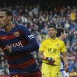 Barcelona's Neymar celebrates scoring the first goal REUTERS/Albert Gea