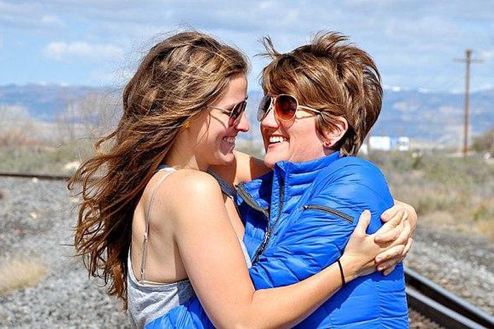 Becca Schwartz (left) and Autumn Hickman right are among the thousands of same-sex Utah couples now able to marry following a Supreme Court judgment