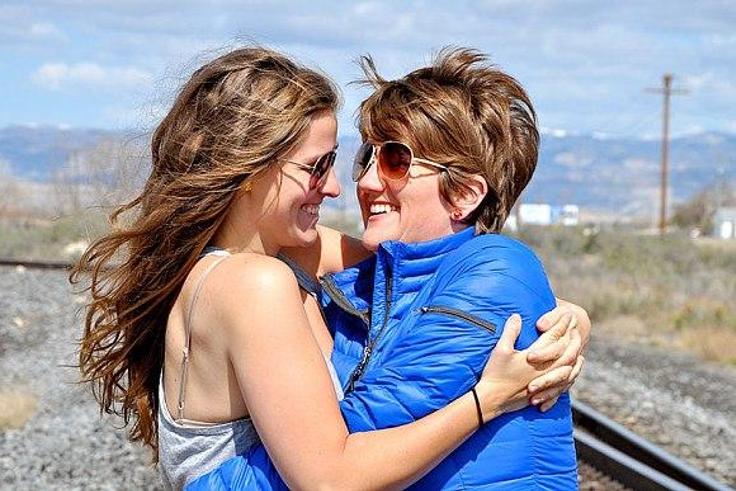Becca Schwartz (left) and Autumn Hickman right are among the thousands of same-sex Utah couples now able to marry following a Supreme Court judgment
