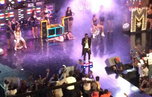 Shatta Wale performs with hoverboard at 4Syte Music Video Awards