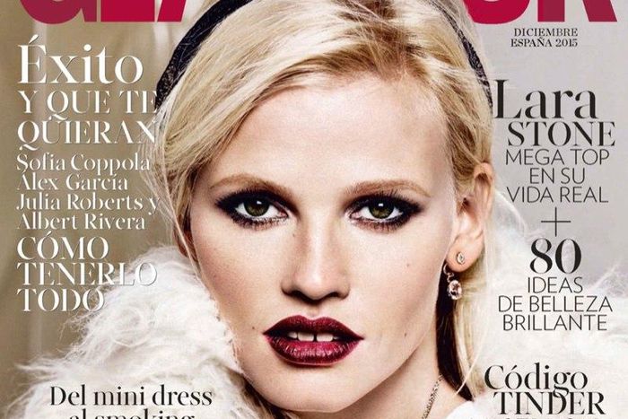Lara Stone for Glamour Spain December 2015 issue