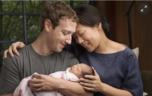 Mark Zuckerberg and Priscilla Chan with their new daughter Max. Photograph: AP