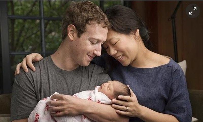 Mark Zuckerberg and Priscilla Chan with their new daughter Max. Photograph: AP