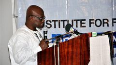 Executive Director of IFS Prof. Newman Kusi, delivering the lecture