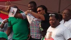 John Dumelo and Papa Nii at the “Changing Lives, Transforming Ghana” rally in Ho.