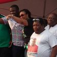 John Dumelo and Papa Nii at the “Changing Lives, Transforming Ghana” rally in Ho.