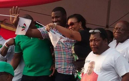 John Dumelo and Papa Nii at the “Changing Lives, Transforming Ghana” rally in Ho.