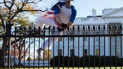 White House locked down after man jumped fence with suspicious package while Obama was inside