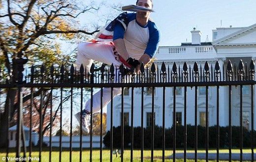 White House locked down after man jumped fence with suspicious package while Obama was inside