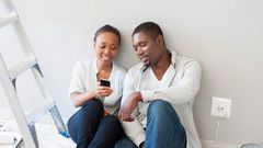Couple texting