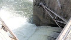 Water being spilled from the Weija Dam