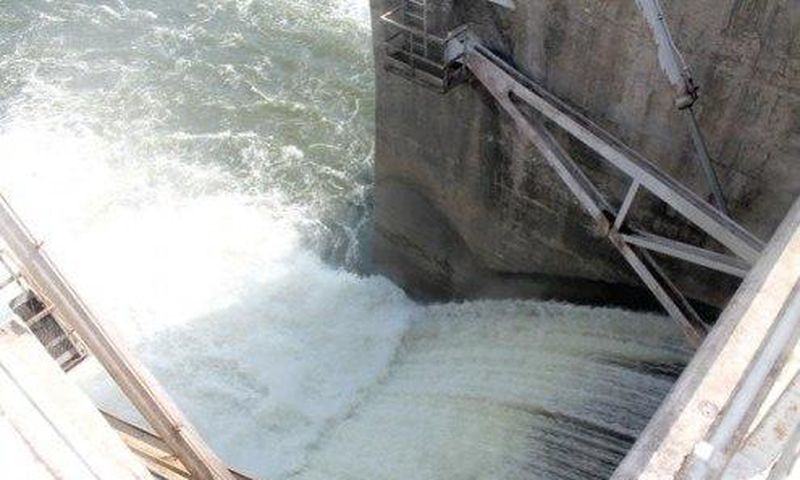 Water being spilled from the Weija Dam