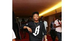 Wizkid on the red carpet of 2face's Fortyfied concert.