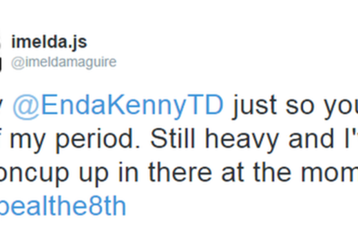 Irish women tweet menstrual cycle details to PM in abortion protest