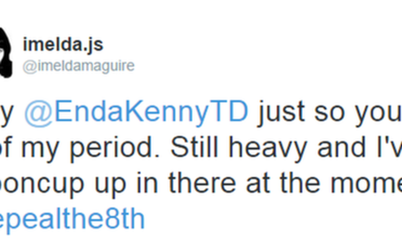 Irish women tweet menstrual cycle details to PM in abortion protest