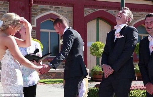 Right in the middle of saying their 'I dos', the toddler ran to the groom's side and screamed for everyone to hear "I need a poo!"