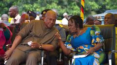 President John Mahama with Education Minister Prof. Jane Naana Opoku Agyemang (File photo)