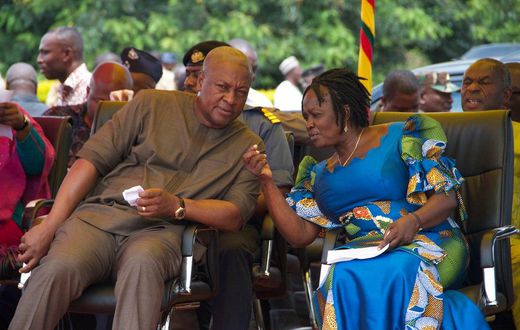 President John Mahama with Education Minister Prof. Jane Naana Opoku Agyemang (File photo)