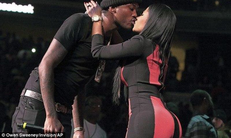Meek Mill and Nicki Minaj share kiss at Power 99 FM's Powerhouse gig in Philadelphia, Pennsylvania