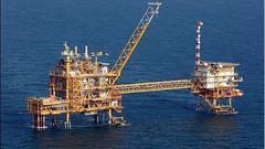 An off-shore rig.