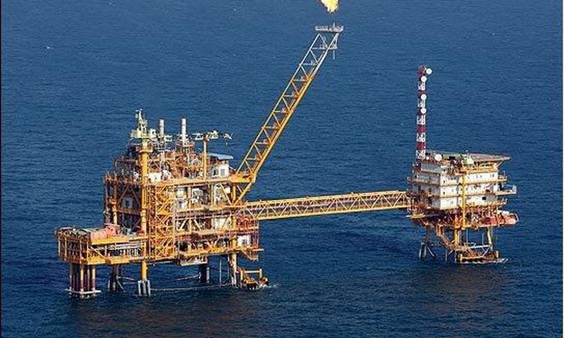 An off-shore rig.