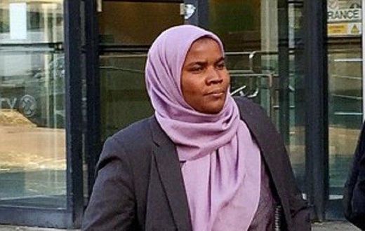 Dr Hadiza Bawa-Garba walking to the court