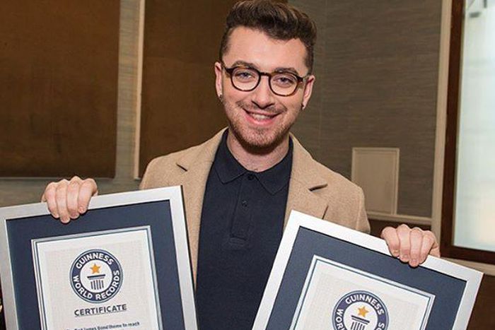 Sam Smith and his Guiness World Records certificates