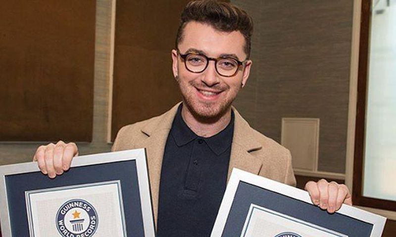 Sam Smith and his Guiness World Records certificates