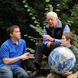 Jimmy Carter walks with his grandsons Jeremy Carter (R), 22, and Hugo Wentzel, 10 during a picnic event on October 31, 2009 in Istanbul, Turkey