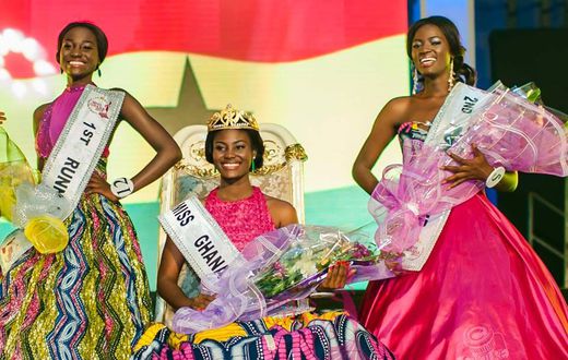 Antoinette Delali Kemavor [seated] crowned Miss Ghana 2015