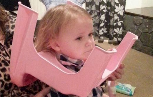 2-year old girl goes viral after getting her head stuck in a toilet seat