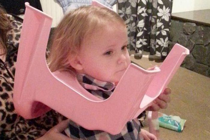 2-year old girl goes viral after getting her head stuck in a toilet seat